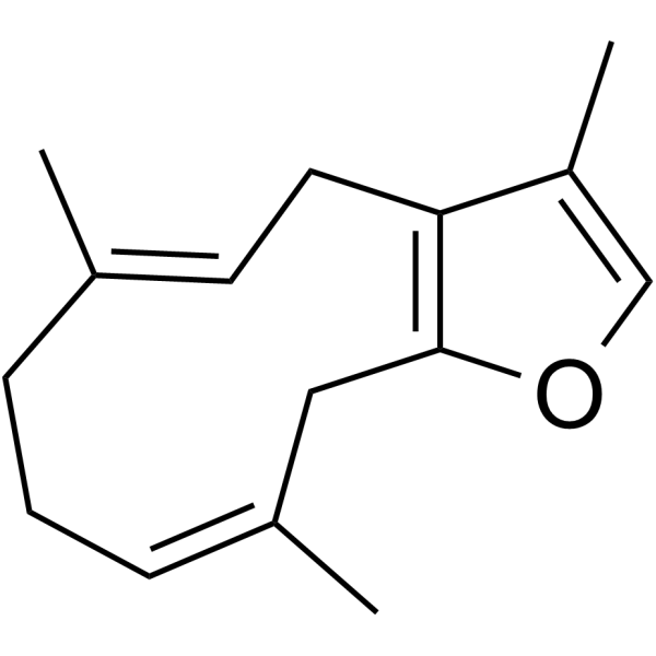 Furanodiene Chemical Structure Furanodiene(Synonyms: 莪术呋喃二烯)