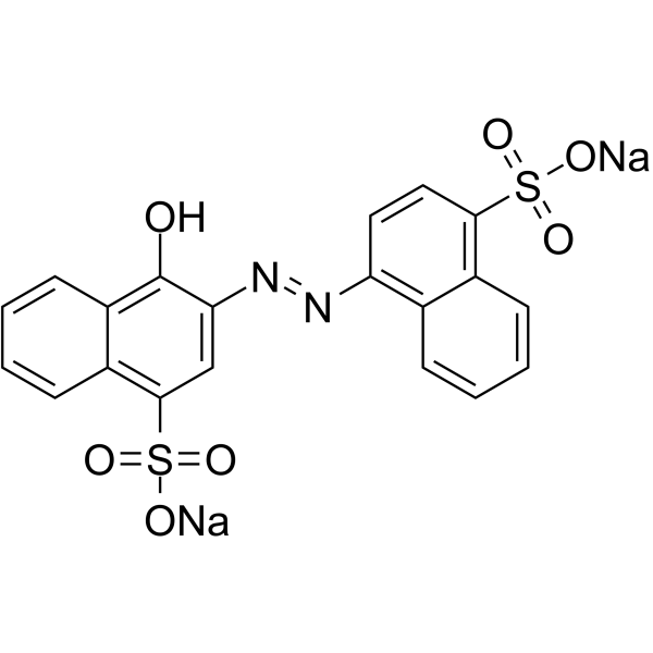 Carmoisineamp;;(Synonyms: 偶氮玉红; Azorubine;  Acid Red 14;  E122)