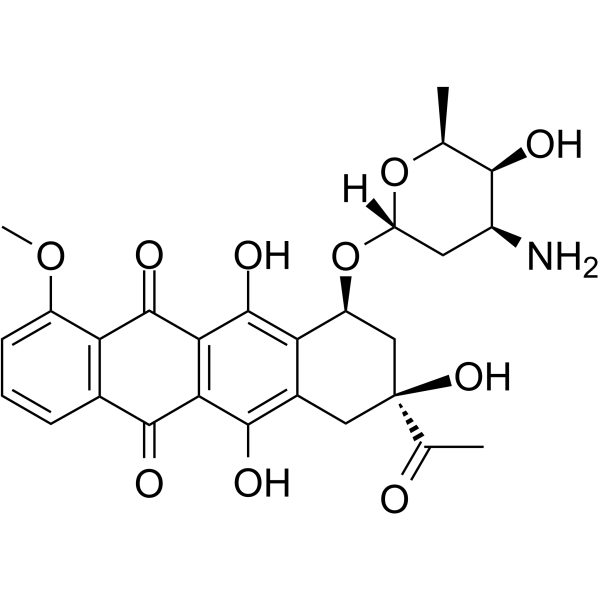Daunorubicin(Synonyms: 柔红霉素; Daunomycin;  RP 13057;  Rubidomycin)