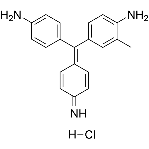 Fuchsine base monohydrochloride Chemical Structure Fuchsine base monohydrochlorideamp;;(Synonyms: Magenta base monohydrochloride; Basic Fuchsin monohydrochloride; Rosaniline Base monohydrochloride)