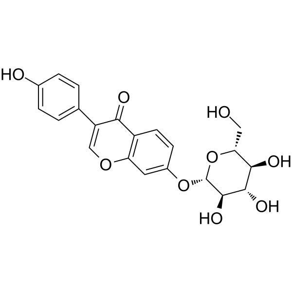 Daidzin(Synonyms: 大豆苷; Daidzoside;  NPI-031D;  Daidzein 7-O-glucoside)