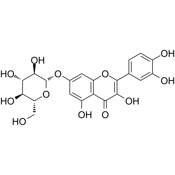 Quercimeritrin(Synonyms: 槲皮素-7-O-葡萄糖苷; Quercetin-7-O-β-D-glucopyranoside)