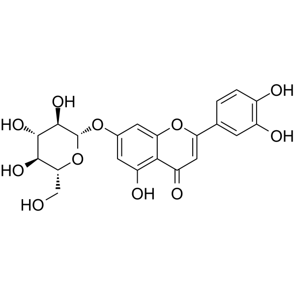 Cynaroside(Synonyms: 木犀草苷; Luteolin 7-glucoside;  Luteolin 7-O-β-D-glucoside)