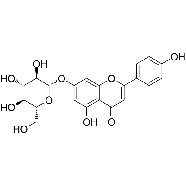 Apigenin 7-glucoside(Synonyms: 芹甙元-7-葡萄糖苷; Apigenin-7-O-β-D-glucopyranoside;  Cosmosiin;  Apigetrin)