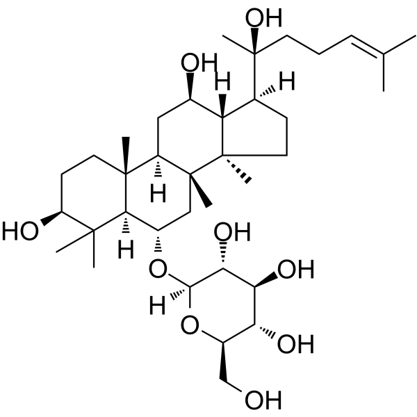 Ginsenoside Rh1(Synonyms: 人参皂苷 Rh1; Prosapogenin A2;  Sanchinoside B2;  Sanchinoside Rh1)