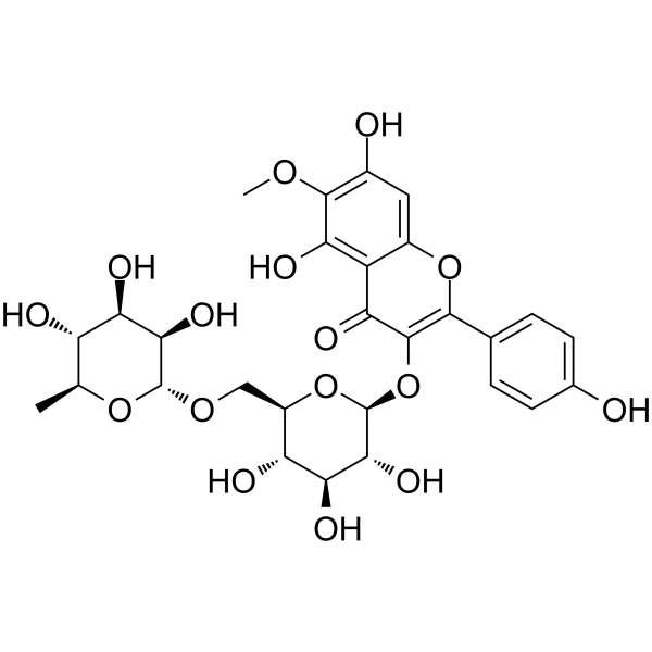 6-Methoxykaempferol 3-O-Rutinoside(Synonyms: 6-甲氧基山柰酚-3-O-芸香糖苷)