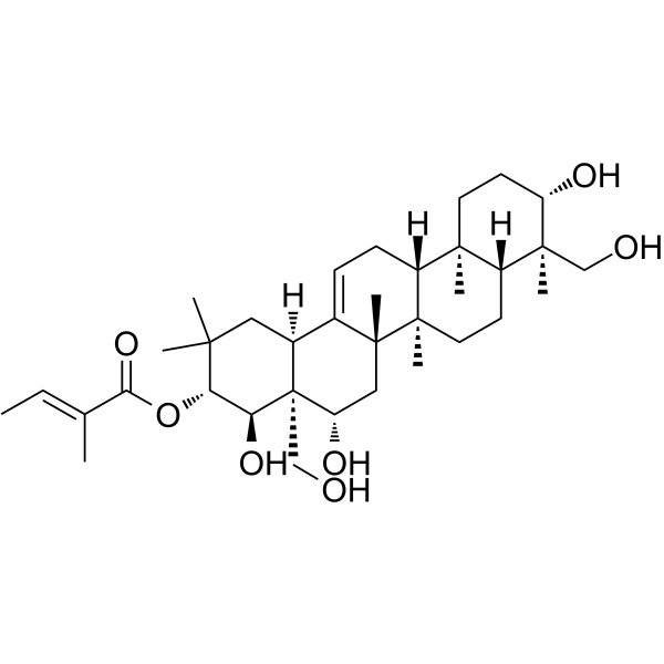 21-O-Tigloylgymnemagenin Chemical Structure 21-O-Tigloylgymnemagenin(Synonyms: 21-O-顺芷酰基匙羹藤新苷元)