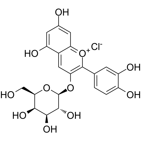 Cyanidin-3-O-galactoside chloride(Synonyms: 矢车菊素半乳糖苷; Ideain chloride)
