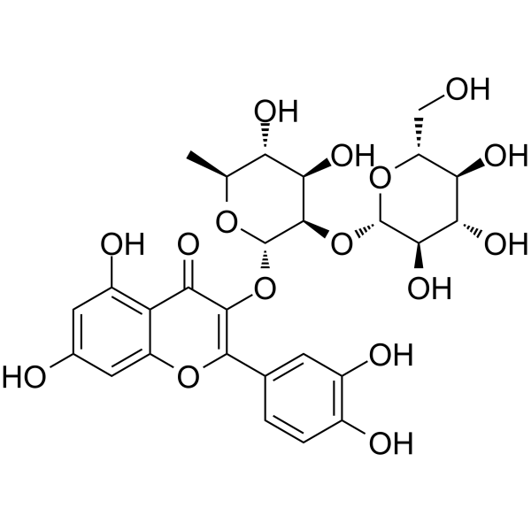 Quercetin-3-O-D-glucosyl]-(1-2)-L-rhamnoside(Synonyms: 槲皮素-3-O-葡萄糖基-(1-2)-L-鼠李糖苷)