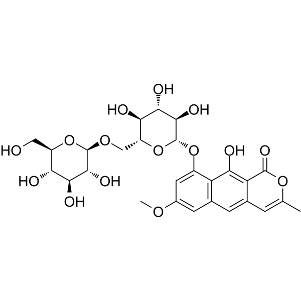 Cassiaside C(Synonyms: 决明子苷C; Toralactone 9-O-β-D-gentiobioside)