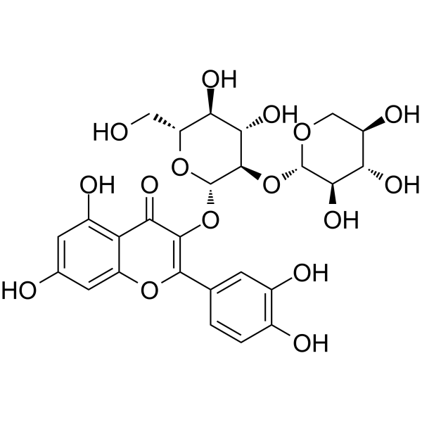 Quercetin 3-O-sambubioside(Synonyms: 槲皮素3-桑布双糖苷)