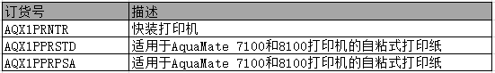 Orion AQ7100/AQ8100分光光度计的打印机/纸