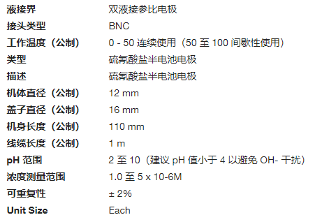 Orion 硫氰酸盐半电池电极